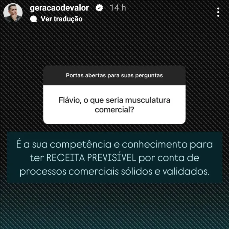 Flavio, o que seria musculatura comercial?