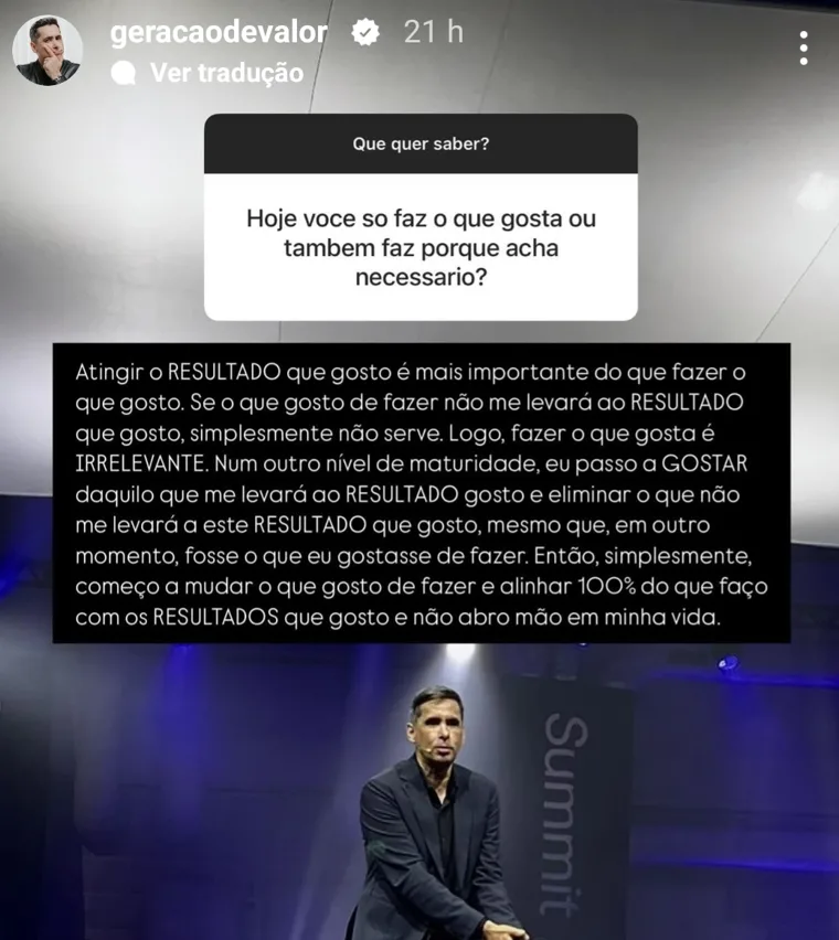 Hoje você só faz o que gosta ou também faz porque acha necessário?