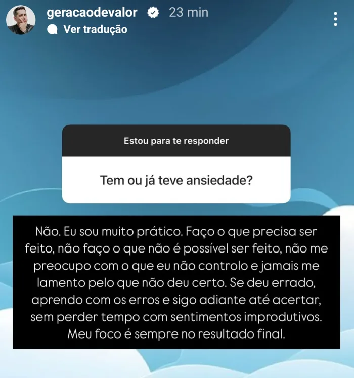 Tem ou já teve ansiedade?
