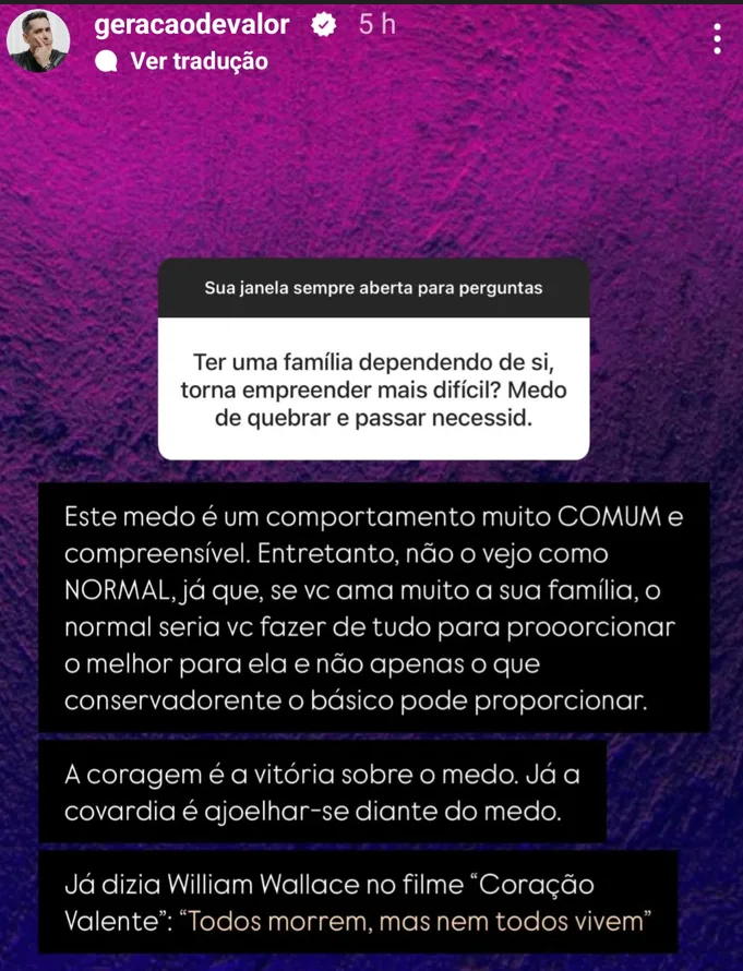 Ter uma familia dependendo de si, torna empreender mais dificil? Medo de quebrar e passar necessidades