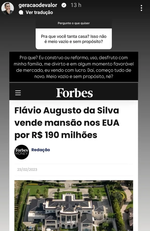 Pra que você tanta casa? Isso não é meio vazio e sem propósito?