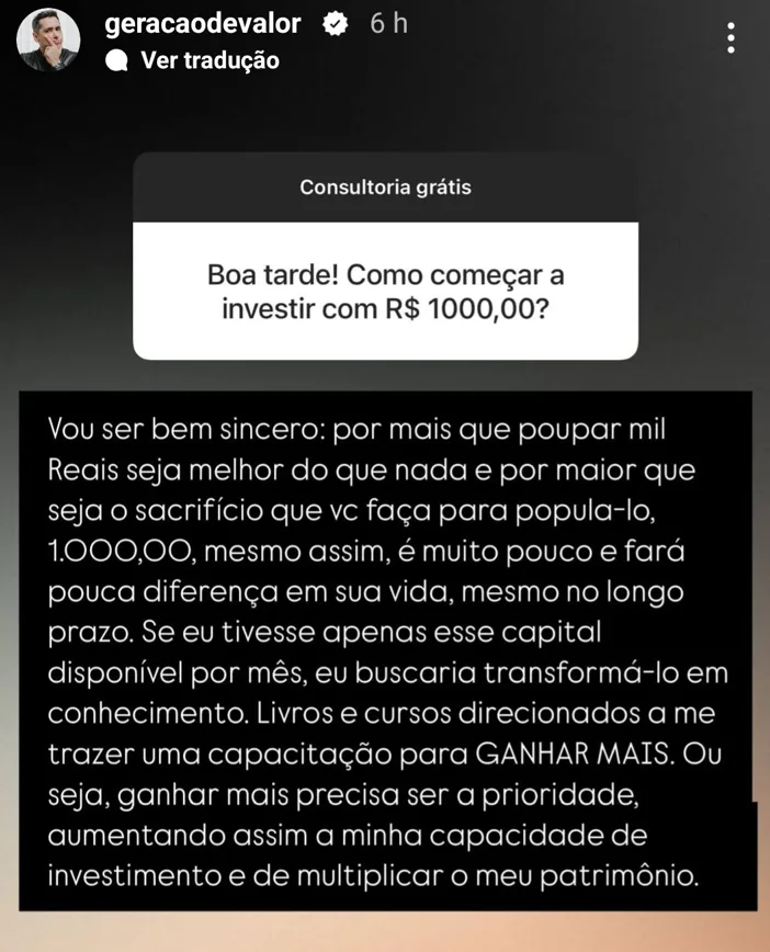 Boa tarde! Como começar a investir com R$ 1000,00?
