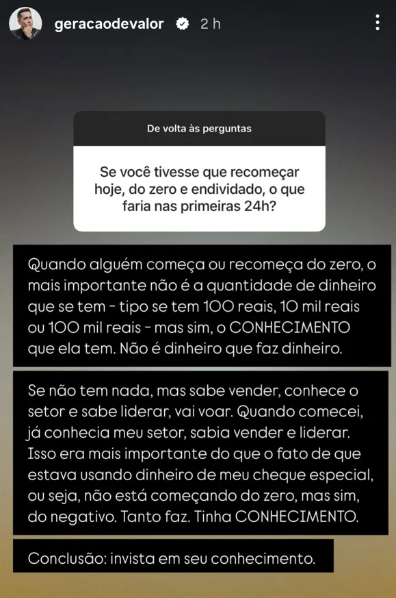 Se você tivesse que recomeçar hoje, do zero e endividado, o que faria nas primeiras 24h?