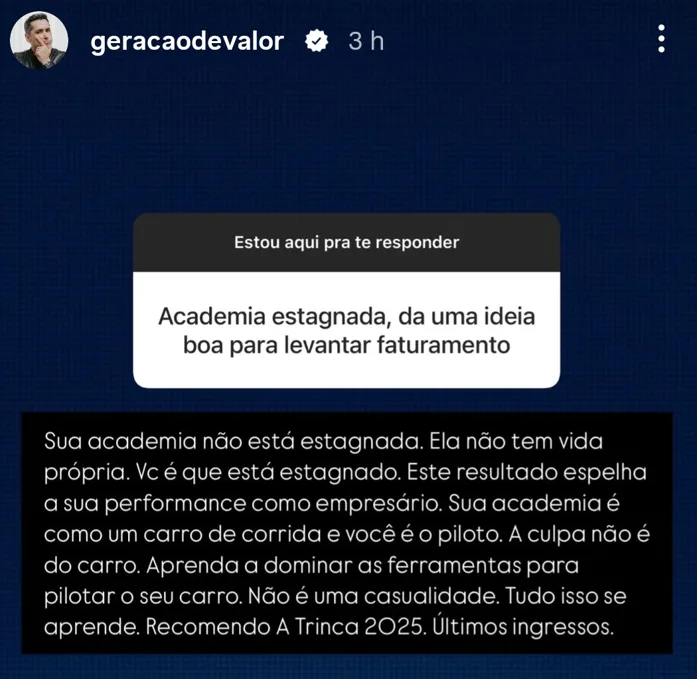 Academia estagnada, da uma ideia boa para levantar faturamento