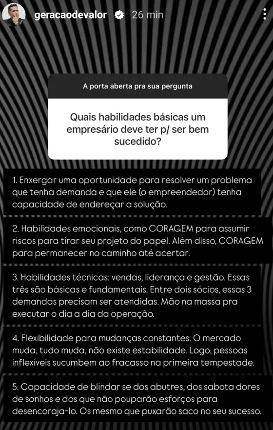 Quais habilidades básicas um empresário deve ter p/ ser bem sucedido?