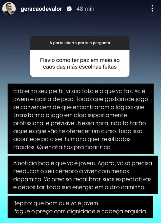 Flavio como ter paz em meio ao caos das más escolhas feitas