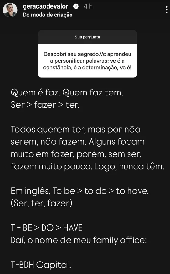Descobri seu segredo.Vc aprendeu a personificar palavras: vc é a constância, é a determinação, vc é!