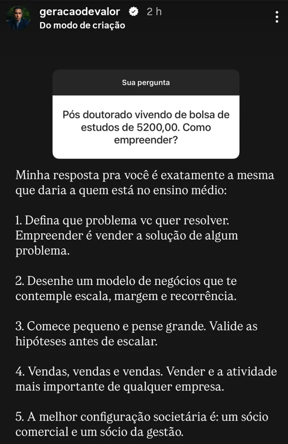 Pós doutorado vivendo de bolsa de estudos de 5200,00. Como empreender?