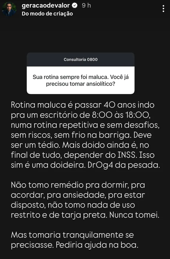 Sua rotina sempre foi maluca. Você já precisou tomar ansiolítico?
