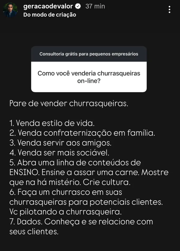 Como você venderia churrasqueiras on-line?