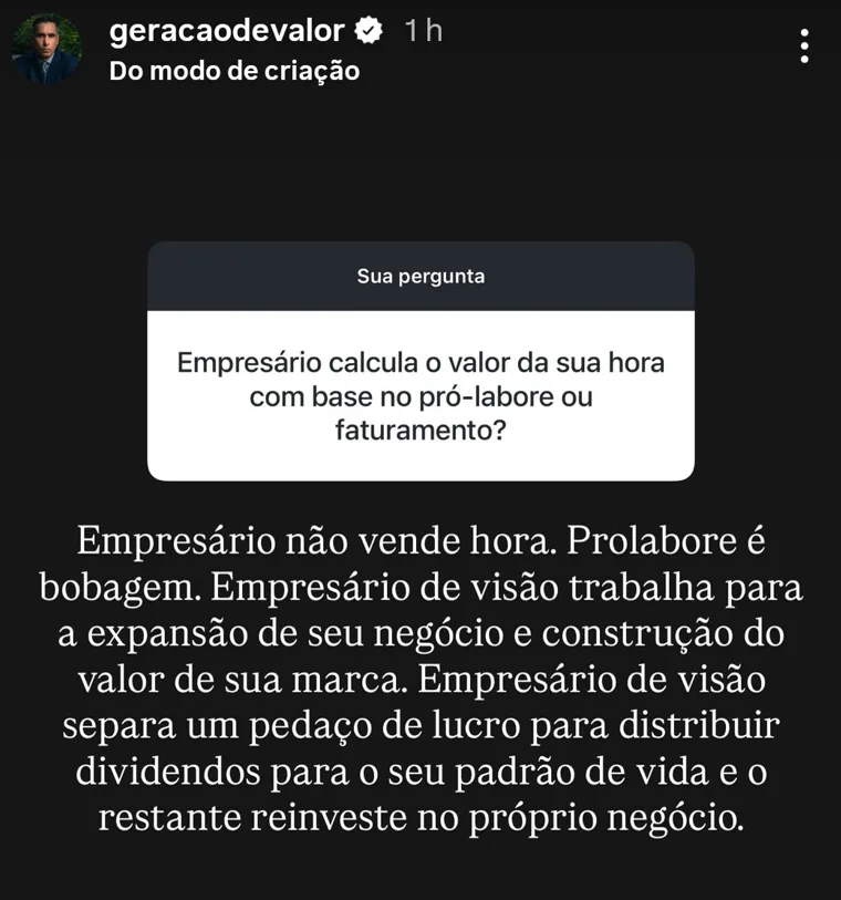 Empresário calcula o valor da sua hora com base no pró-labore ou faturamento?