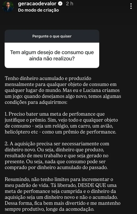 Tem algum desejo de consumo que ainda não realizou?