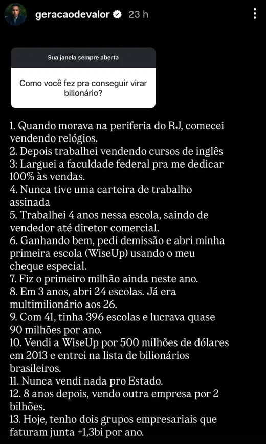 Como você fez pra conseguir virar bilionário?