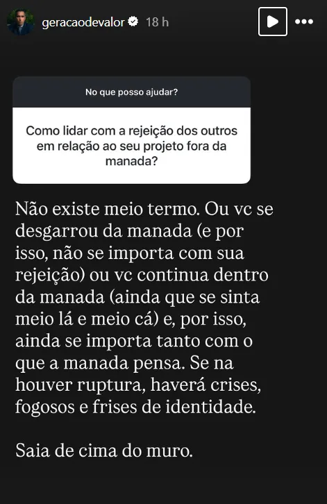 Como lidar com a rejeição dos outros em relação ao seu projeto fora da manada?