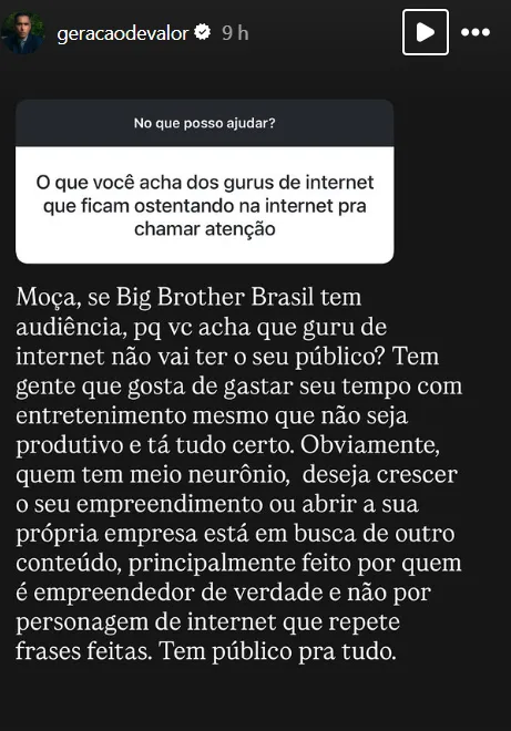 O que você acha dos gurus de internet que ficam ostentando na internet pra chamar atenção