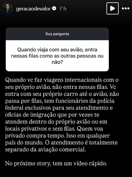 Quando viaja com seu avião, entra nessas filas como as outras pessoas ou não?