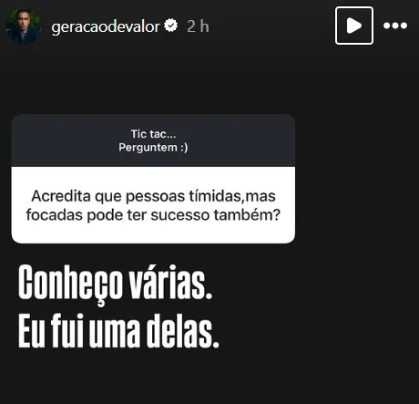 Acredita que pessoas tímidas, mas focadas pode ter sucesso também?