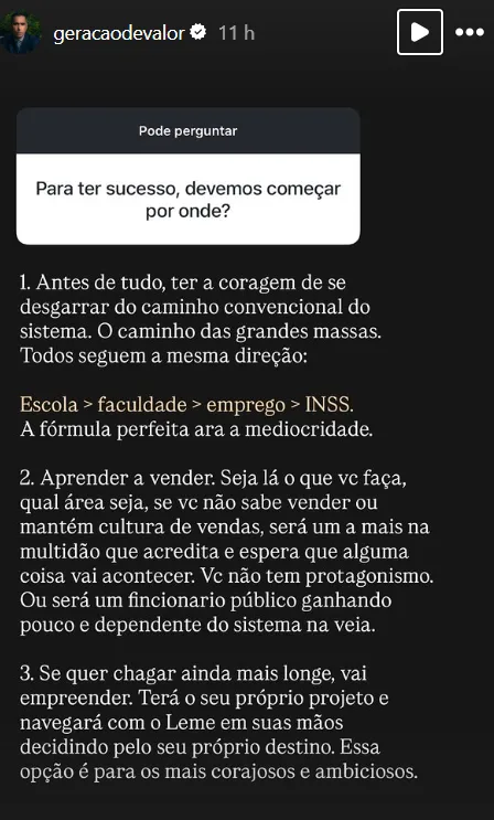 Para ter sucesso, devemos comegar por onde?