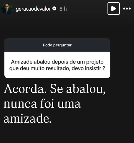 Amizade abalou depois de um projeto que deu muito resultado, devo insistir ?