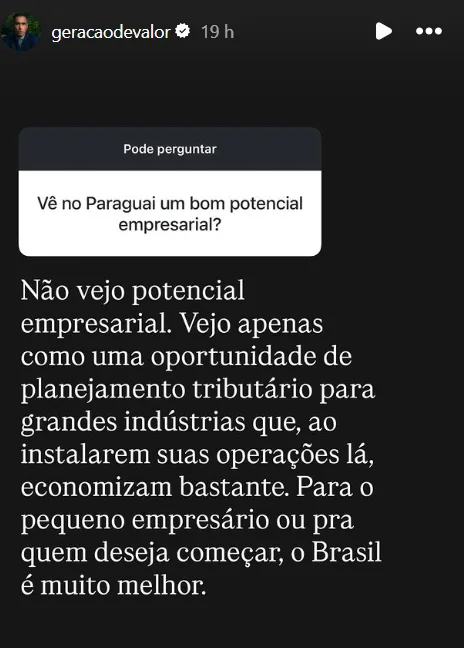 Vê no Paraguai um bom potencial empresarial?