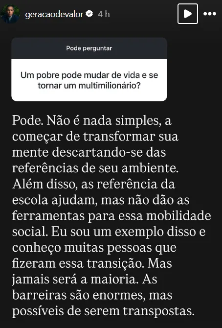Um pobre pode mudar de vida e se tornar um multimilionário?