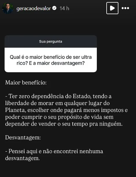 Qual é o maior benefício de ser ultra rico? E a maior desvantagem?