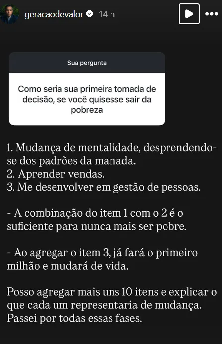 Como seria sua primeira tomada de decisão, se você quisesse sair da pobreza