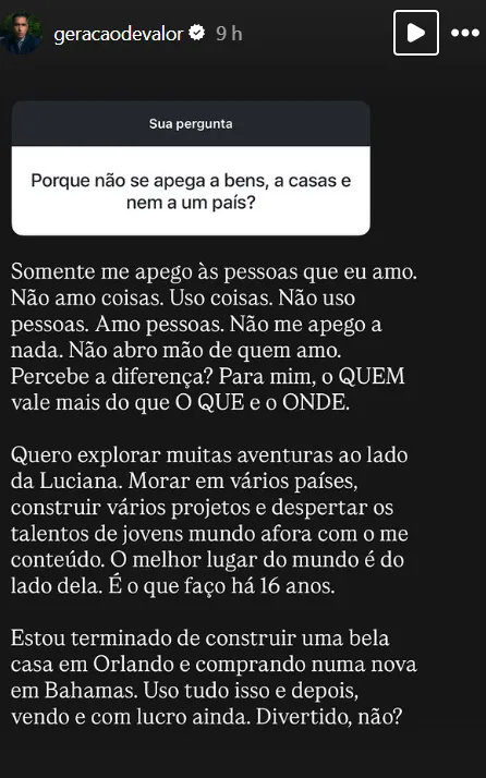 Porque não se apega a bens, a casas e nem a um país?