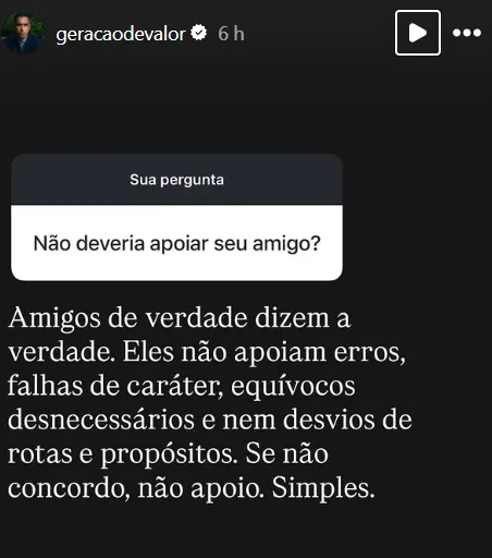 Não deveria apoiar seu amigo?