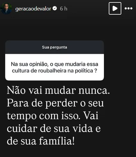Na sua opinião, o que mudaria essa cultura de roubalheira na política ?