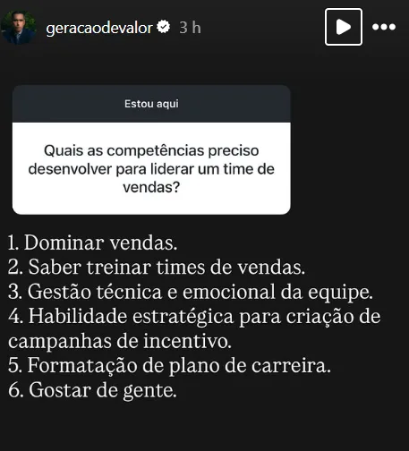 Quais as competências preciso desenvolver para liderar um time de  vendas?