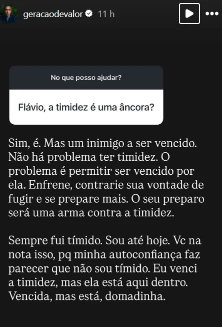 Flavio, a timidez é uma âncora?