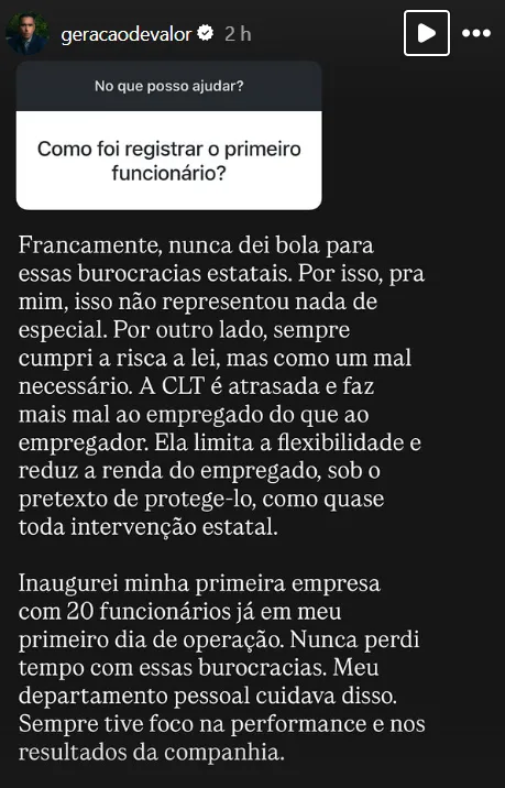 Como foi registrar seu primeiro funcionário?