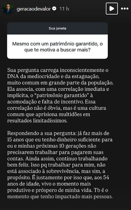 Mesmo com um patrimônio garantido, o que te motiva a buscar mais?