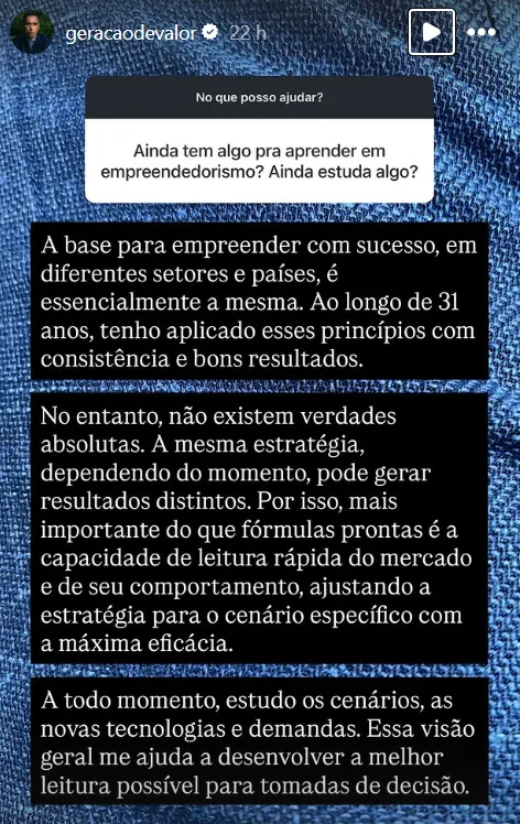 Ainda tem algo para aprender em empreemdedorismo? Ainda estuda algo?