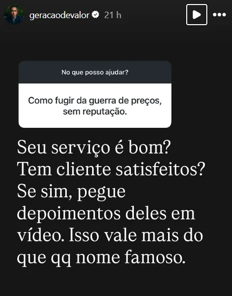 Como fugir da guerra de preços, sem reputação.