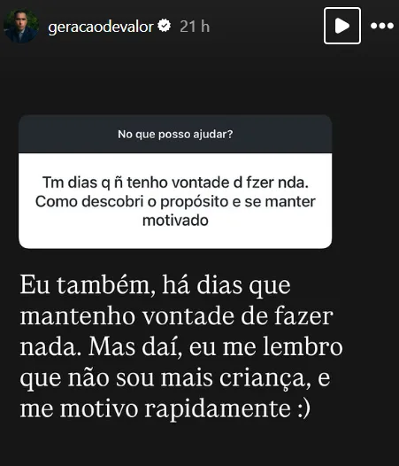 Tm dias q ñ tenho vontade d fzer nda. Como descobri o propósito e se manter motivado