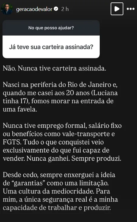 Ja teve sua carteira assinada?