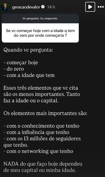 Se vc começar hoje com a idade q tem do zero por onde começaria ?