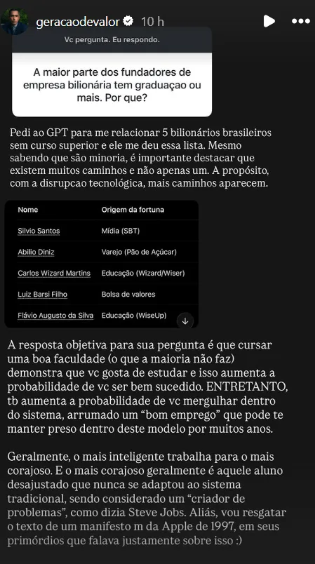 A maior parte dos fundadores de empresa bilionária tem graduação ou mais. Por que?