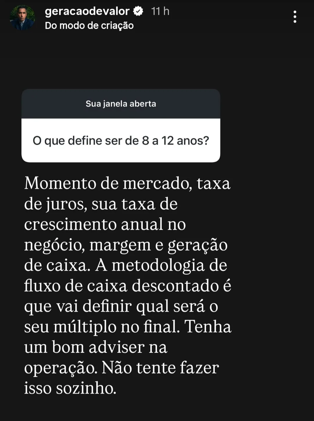 O que define ser de 8 a 12 anos ?