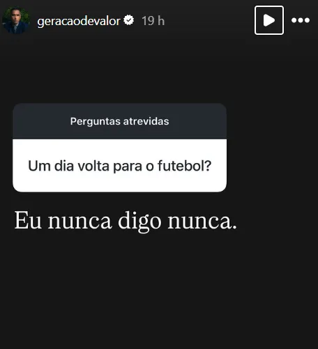 Um dia volta para o futebol?