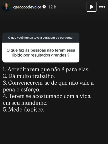 O que faz as pessoas nao terem essa libido por resultados grandes ?