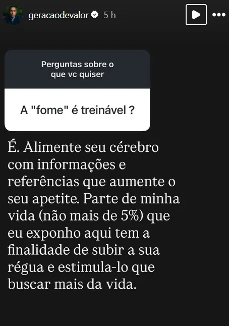 A "fome" é treinavel ?