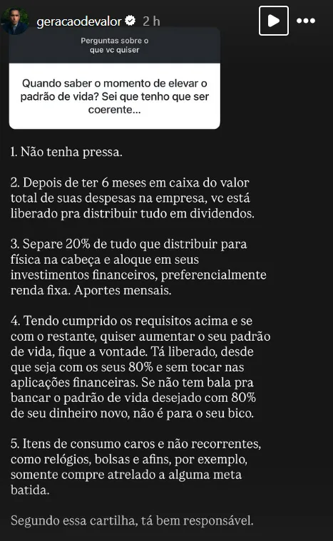 Quando saber o momento de elevar o padrão de vida? Sei que tenho que ser coerente...