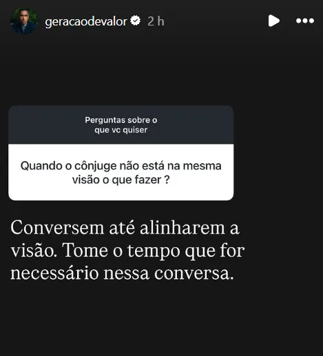 Quando o cônjuge não está na mesma visão o que fazer ?