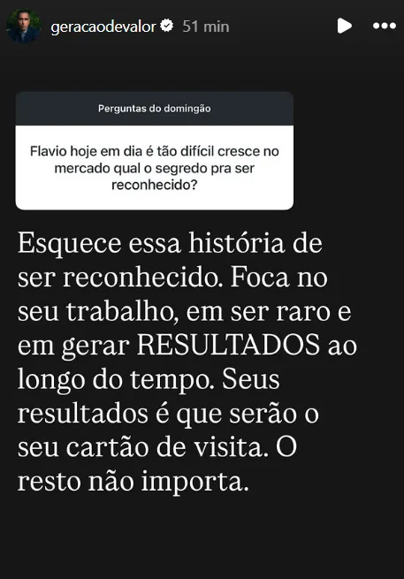 Flavio hoje em dia é tão difícil cresce no mercado qual o segredo pra ser reconhecido?