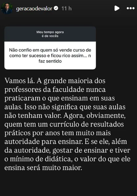 Não confio em quem só vende curso de como ter sucesso e ficou rico assim... n faz sentido