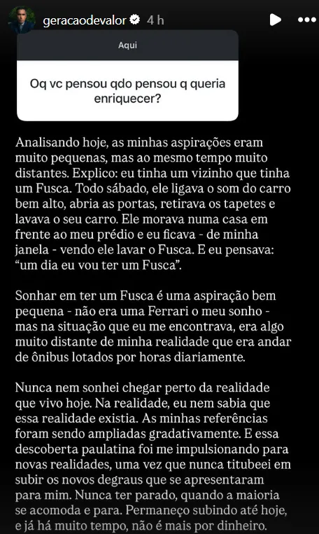 Oq vc pensou qdo pensou q queria enriquecer?
