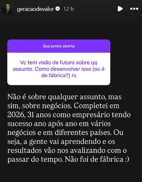 Vc tem visão de futuro sobre qq assunto. Como desenvolver isso (ou é de fabrica?) rs